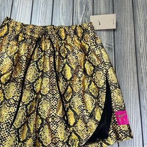 Nike Women's Yellow Snake Print Shorts